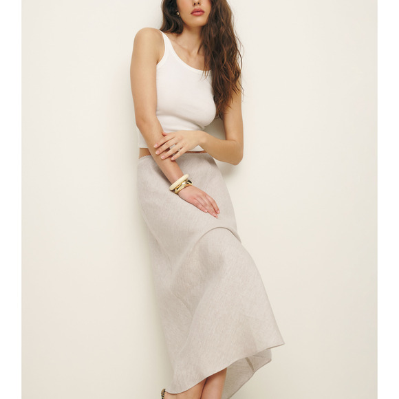 Reformation Cream Skirt - Picture 1 of 5